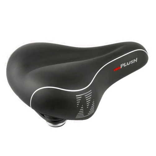 VELO Unisex_Adult Plush Elasto MF Bicycle Saddle, Black