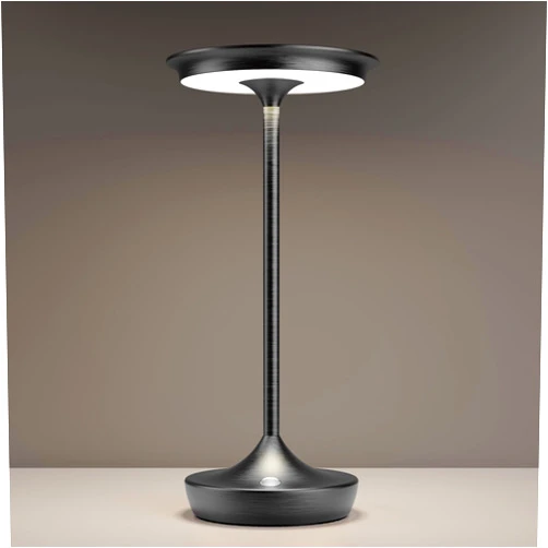 SHANGCAI LED Rechargeable Cordless Table Lamps, Portable Outdoor Battery Operated Table Light 3 Color Stepless Dimming Table Lamp with Memory Function for Patio Restaurant Dining Room Black