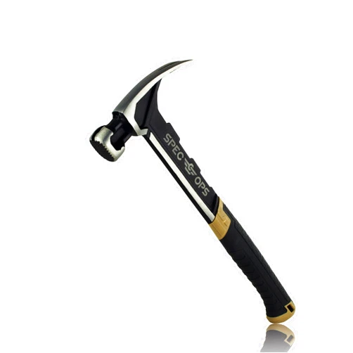 Spec Ops Tools Framing Hammer, 22 oz, Rip Claw, Milled Face, Shock-Absorbing Grip, 3% Donated to Veterans Black/Tan