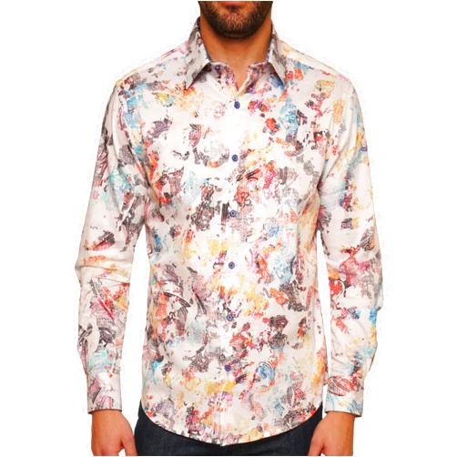 Robert Graham Men's Splash of Color Long Sleeve Button Down Woven Shirt