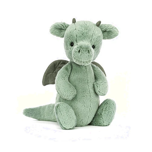 Jellycat Bashful Dragon Stuffed Animal, Medium 12 inches - Mythical Plush Toy - Classic Children's Gift