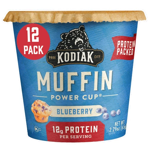 Kodiak Cakes Minute Muffins, Mountain Blueberry, 2.29 Ounce (Pack of 12) (Packaging May Vary)