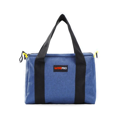 WISEPRO 11 INCH Wide Mouth Tool Bag, Waterproof Tool Storage Bag Portable Large Capacity Tool Tote Bags with D-rings, Utility Bag Tool Organizer for Storage Wrenches Pliers Tools