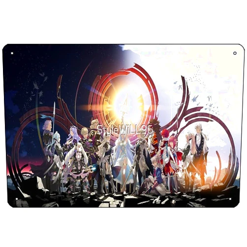 Oedrtqi Fire Emblem Fates Poster 8 x 12 Inch Funny Metal Tin Sign Game Room Man Cave Wall Decor