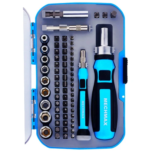 MECHMAX 68 Piece MECHMAX Ratcheting Screwdriver Bits & Socket Set, Magnetic Bits with Storage Case for Home, Office, Apartment, Car, Dorm, Back to School, Bike, Electronics Projects, and as A Gift