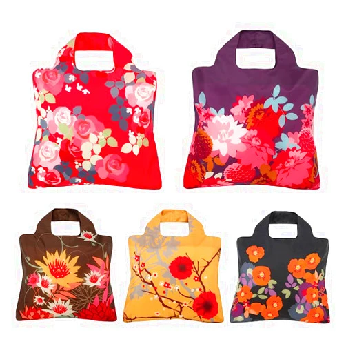 Envirosax Reusable Grocery Bags- Set of 5 Bloom Designs,Eco Friendly Foldable Shopping Tote Bag