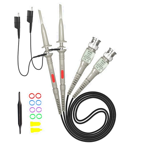 Goupchn Universal P6100 Oscilloscope Clip Probes 100MHz with Accessories Kit 1X 10X 2 Pack
