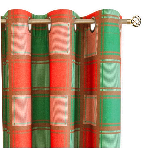 Lajode Plaid Curtains for Living Room 84 Inches Long - Patterned Linen Blackout Curtains, Gingham Printed Drapes for Bedroom Decor Thermal Insulated 52x84 Inch 2 Panels, Red Green