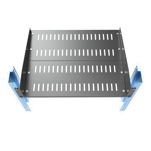JINGCHENGMEI 2U Vented Server Rack Shelf 14 inches Deep- Depth Adjustable Cantilever Tray for 19