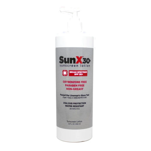 CoreTex Sun X 30+ SPF Oil Free Sunscreen Lotion (32oz. Bottle) - Free of Parabens, Oxybenzone, & White Cast Properties with Broad Spectrum (UVA/UVB) Protection - Water & Sweat Resistant Up to 80 Min.