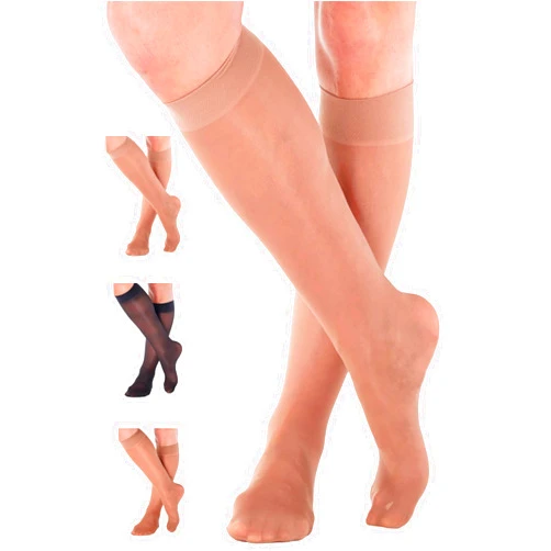 ABSOLUTE SUPPORT Made in USA - Sheer Compression Socks for Women 8-15 - Support Stockings - A107
