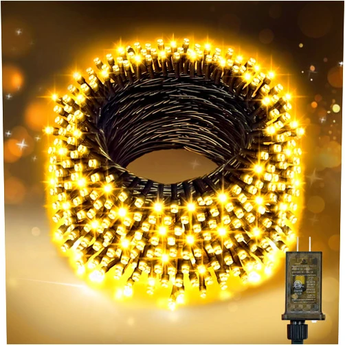 Nisocy 200 LED Christmas Connectable String Lights Outdoor Waterproof – Warm White Fairy Lights with Plug, Tree Lights for Patio, Garden, Bedroom, Wedding, Party, Decor (66FT)