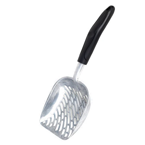 Jyibinee Corner Cleaning Cat Litter Scoop Cat Litter Shovel Ergonomic Handle Multi-Holes Effective Cat Waste Removal Pet Cleaning Tool Black