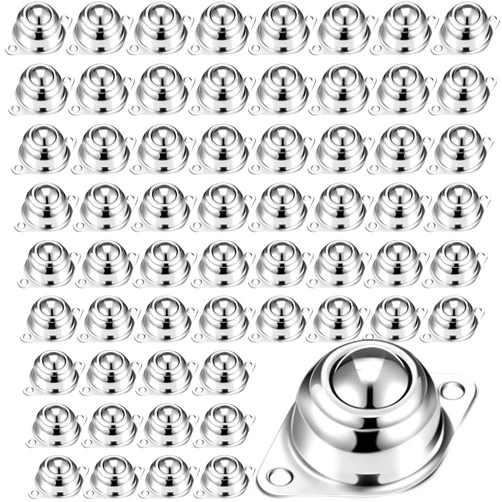 Blulu 5/8 Inch Roller Ball Transfer Bearing Carbon Steel Round Ball Transfer Unit Ball Casters for Conveyor Roller Stand Transmission System Furniture (60 Pcs)