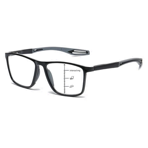 K.LAVER Photochromic Progressive Multifocus Reading Glasses Blue Light Blocking Multifocal Readers Spring Hinge Sunglasses
