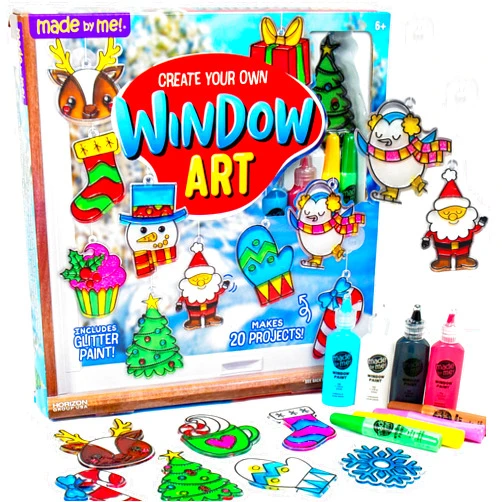 Horizon Group USA Made By Me Create Your Own Holiday Window Art, Christmas Ornament Kits, Arts & Crafts Activities, Days of Christmas Gifts for Kids Ages - 6+