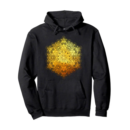 FramePace Sacred Geometry Metatron Cube Transcendence Gold Spiritual Pullover Hoodie