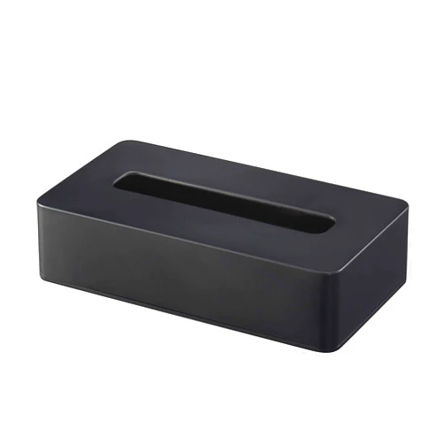 Yamazaki 5093 Compact Tissue Case Tower Black Approx. 8.5 x 4.5 x 5.5 cm Tower Soft Pack Tissue Compatible with Tissue Wall Storage