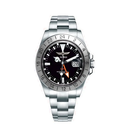 TIME WARRIOR Design Watches for Men Swiss Quartz GMT 42mm Sport Waterproof Stainless Steel Sapphire Glass Wrist Watch
