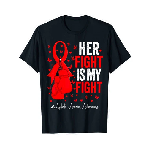 Aplastic Anemia Awareness Tees Red Ribbon Survivor Fighter Aplastic Anemia Awareness T-Shirt