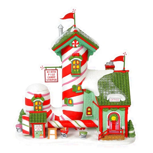 Department 56 North Pole Village Candy Striper Lit Animated Building, 7 Inch, Multicolor