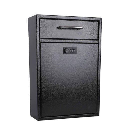 xydled Wall-Mount Mailboxes with Combination Lock, Heavy Duty Mailbox Wall Mount, Mailbox for Outside, Locking Mailbox with Lock,Hanging Secured Postbox,Security Key Drop Box, Black,XL Large