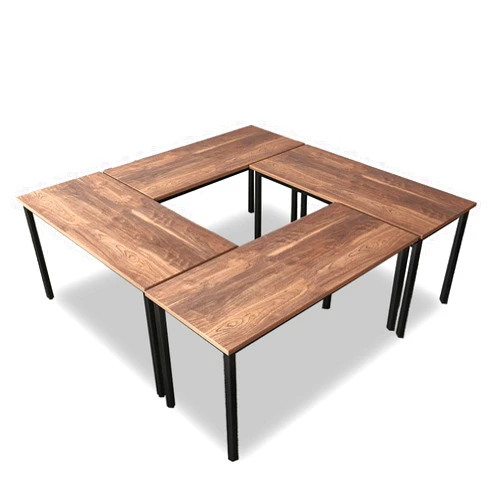Bonzy Home Conference Tables 6.5ft Meeting Room Study Writing Table Office Computer Desk Save Space Design for 8 People 4PCS Rustic Vintage Brown 4PCS 78.7