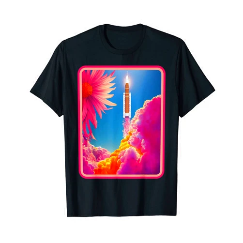Space Launch Moon Landing Merch Womens Artemis Launch SLS Tshirt Girls Moon Orbit Space T-Shirt
