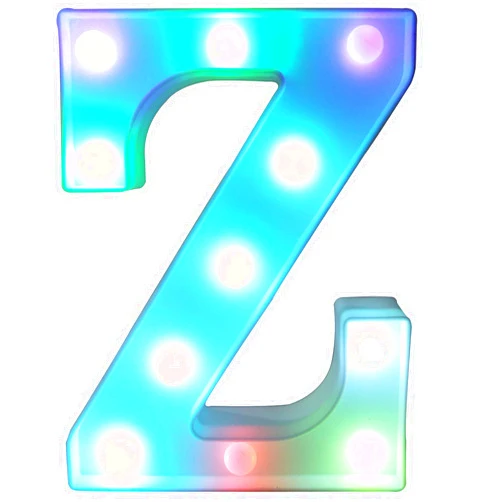 Pooqla Colorful LED Marquee Letter Lights with Remote – Light Up Marquee Signs – Party Bar Letters with Lights Decorations for The Home - Multicolor Z