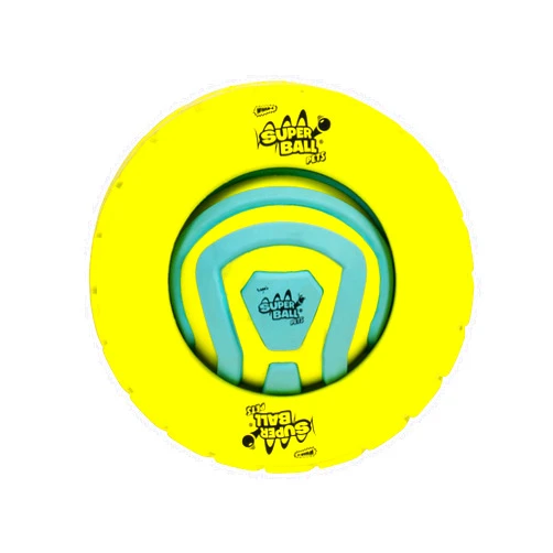 Wham-O Pets Superball 3-in-1 Tire Ball Treat Puzzle - 4-Inch Tire-Shaped Treat Puzzle with Removable 2.5-Inch Groovy Grip Superball