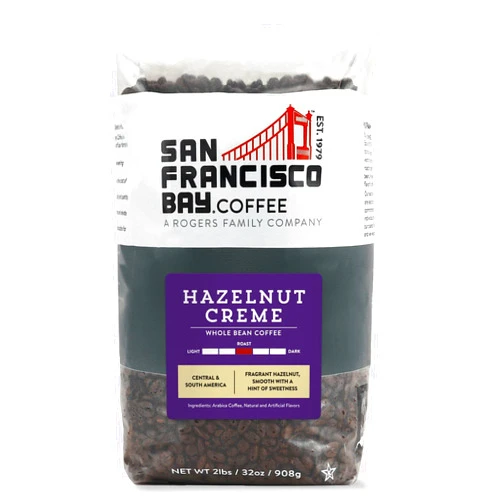San Francisco Bay Coffee Hazelnut Crème Whole Bean 2LB (32 Ounce) Flavored Medium Roast
