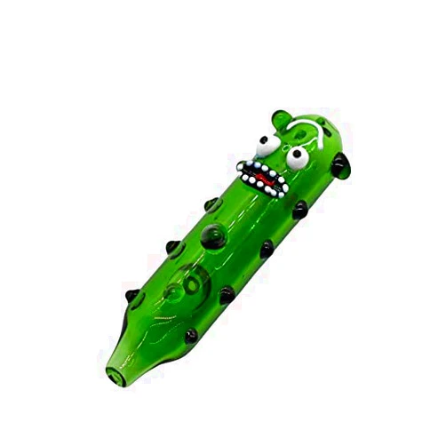 Generic Pickle Rick Pipe, Rick-Morty Bowl Pipe, Collectible Art Piece, Novelty Cartoon Pipe, Unique Design, Hand Made Bowl for Smoking Solid Green