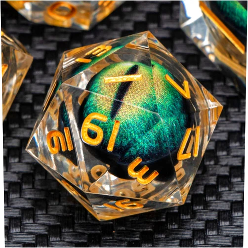 KERWELLSI Float Liquid Core Beholder Eyeball DND Dice Set D&D with Gift Box, Sharp Edge Resin Dungeons and Dragons RPG Role Playing Game Dice, Polyhedral D20 D12 D10 D8 D6 D4 D and D Dice