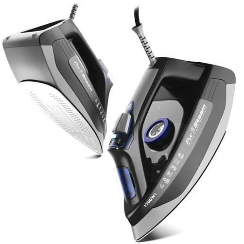 PurSteam World's Best Steamers PurSteam Steam Iron for Clothes 1700W with Self-Cleaning Nonstick Stainless Steel Soleplate, Auto Shutoff, Anti-Drip