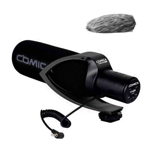 comica CVM-V30 PRO Camera Microphone Electric Super-Cardioid Directional Condenser Shotgun Video Microphone for Canon Nikon Sony Panasonic DSLR Camera with 3.5mm Jack (Black)