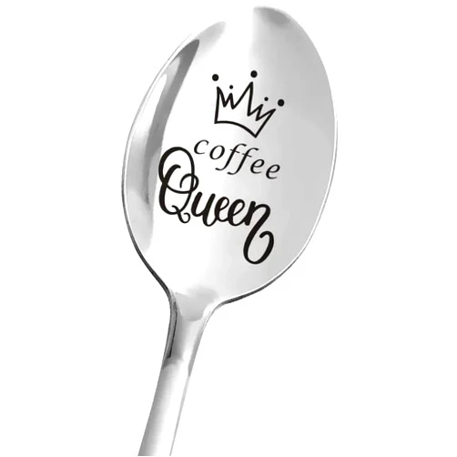 RFTWXHPN Coffee Gifts Spoons for Women Coffee Lovers Coffee Queen Spoon for Friend Wife Coffee Lover Gift for Coffee Drinkers Women Christmas Birthday Gift for Mom Funny Coffeespoons