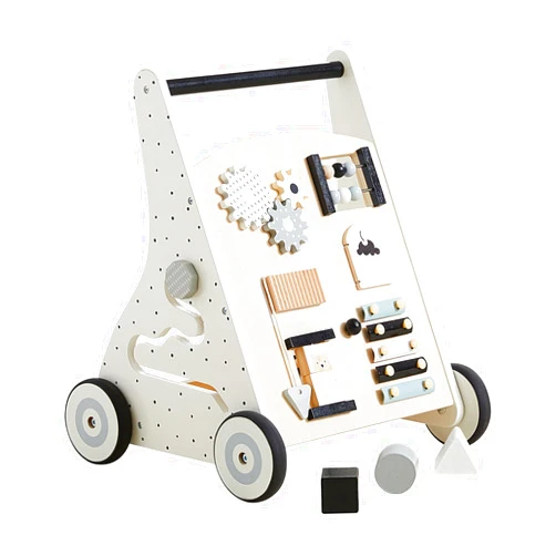 Beright Wooden Baby Walker Push and Pull Learning Activity Walker Kids’ Activity Toy Multiple Activities Center Develops Motor Skills & Stimulates Creativity (Natural)