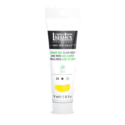Liquitex Professional Heavy Body Acrylic Paint, 2-oz (59ml) Tube, Cadmium Free Yellow Medium