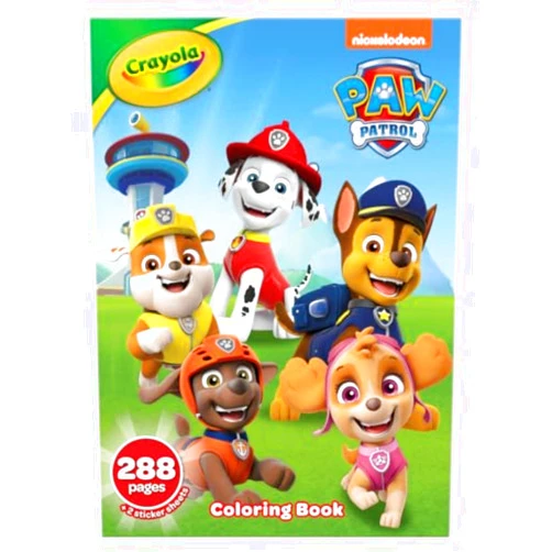 Crayola PAW Patrol Coloring Book (288pgs), Kids Coloring Book Pages & Stickers, PAW Patrol Gift, Travel Activity, Toddler Toys, 3+