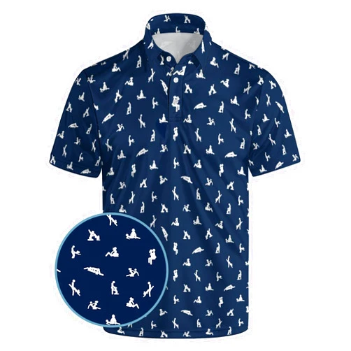 HUURAY Funny Golf Polos for Men Funny Print Short Sleeve Shirts Quick Dry Polo Shirts Hawaiian Shirt Performance Golf Outfits