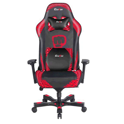 Clutch Chairz Throttle Series Pewdiepie Edition Gaming Chair - Premium Ergonomic Design, Lumbar and Head Support Pillows - Black/Red