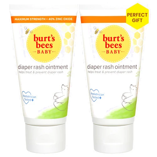 Burt's Bees Christmas Gifts, Baby Diaper Rash Ointment, Maximum Strength, 40% Zinc Oxide, 100% Natural Origin, Pediatrician Tested Stocking Stuffers, Net Weight 3 oz , Pack of 2