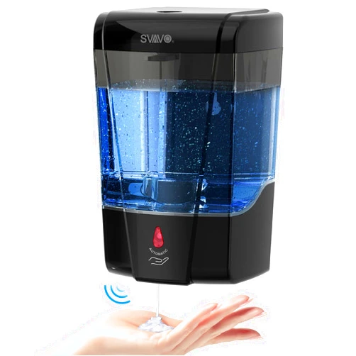 SVAVO Automatic Soap Dispenser Hand Sanitizer Dispenser Wall Mount 600ml/21fl.oz, Touchless Electric Sensor Pump Battery Operated for Offices Home Kitchen Bathroom Hotel Restaurant Commercial