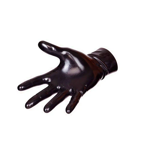 Latexa Premium Latex Short Gloves (Wrist Length) Fetish - Black (Medium)
