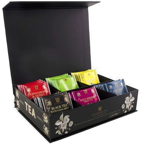 Wissotzky Artisinal Tea Chest Box, Assorted Flavors of Black & Herbal Tea Bags (42 Tea Bags) 6 Flavors | Tea Sampler Variety Pack | Tea Gift Set | Individually Wrapped | Corporate & Holiday Gifts | Certified Kosher
