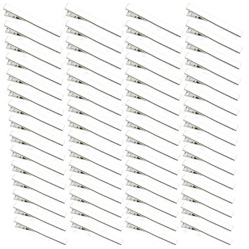 Bantoye 60 Pcs Alligator Curl Clips, Bantoye 2.56 Inch Flat Single Prong Clips Hair Accessories for Hair Styling, Coloring, Silver