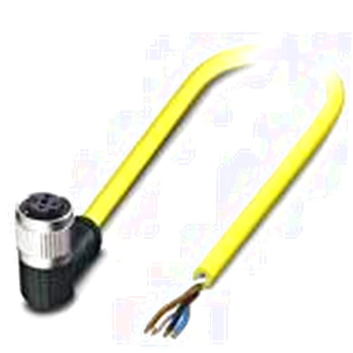 PHOENIX CONTACT USA 1406250, Sensor/Actuator Cordset, R/A M12 F 4P to Cut End, 4 Wire 2m, PVC YEL, SAC-4P- 2.0-542/M12FR BK