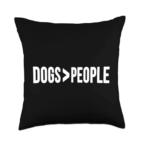 NikkiDawn's Dog Lover Apparel Dogs are Greater Than People Funny Pet Lovers Throw Pillow, 18x18, Multicolor