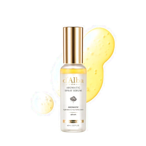 D'alba Piedmont d'Alba Italian White Truffle First Aromatic Spray Serum, Fragrant VEGAN Glowy Antioxidant Face Mist, Deep Hydration Skin Firmness, Korean Skin Care (2.02 fl.oz)