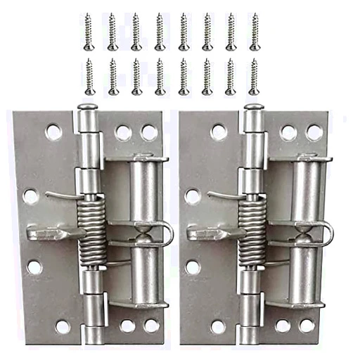 IGSY Multifunctional Spring Positioning Hinge Door Closer, Automatic Door Closer, Automatic Self-Closing Door Hinges for Garage, Front Door, Back Door (B,2PCS)